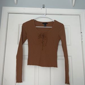 Forever21 Brown Long Sleeve Top